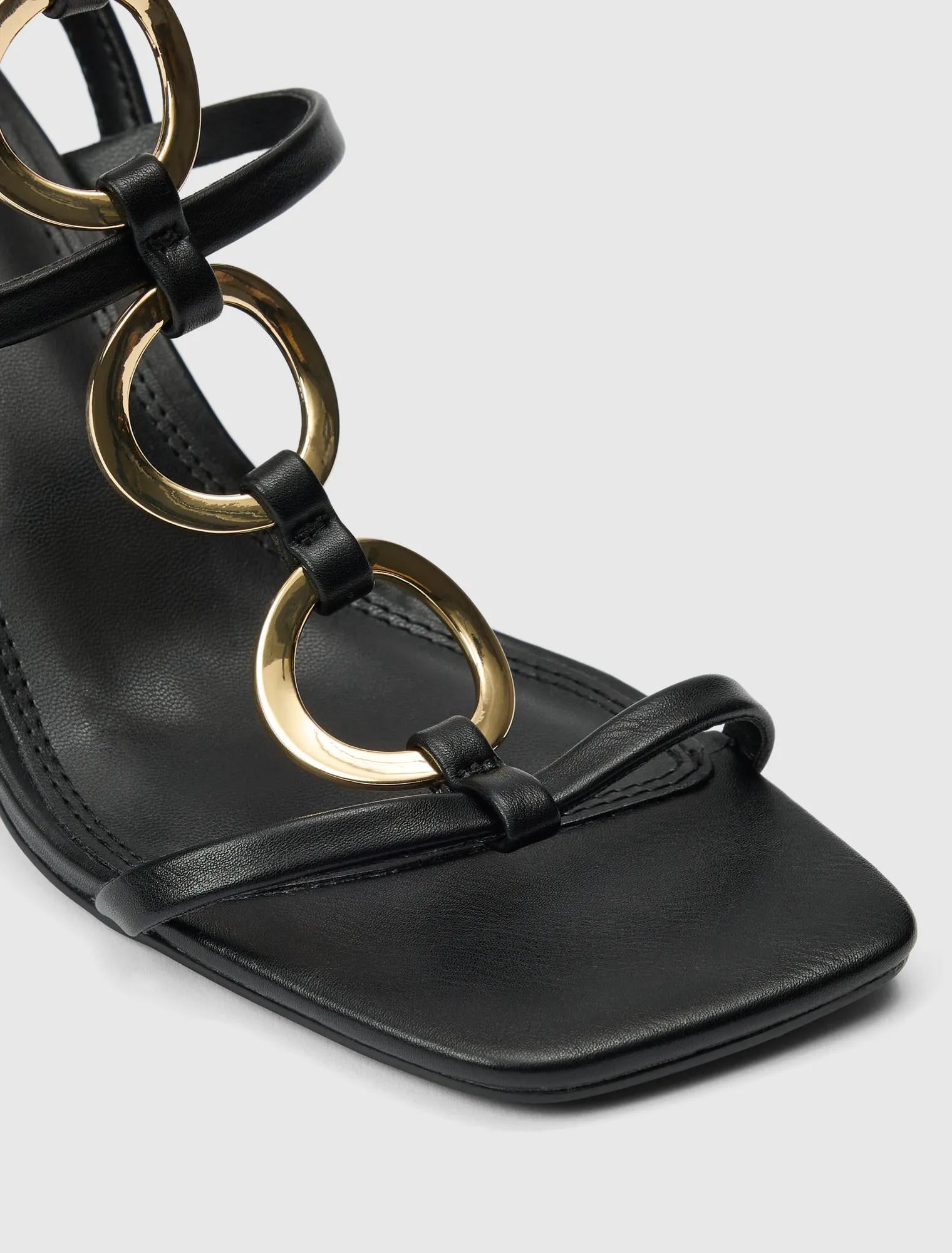 Gracie Ring Detail T Bar Strappy Sandals Black_mannequin