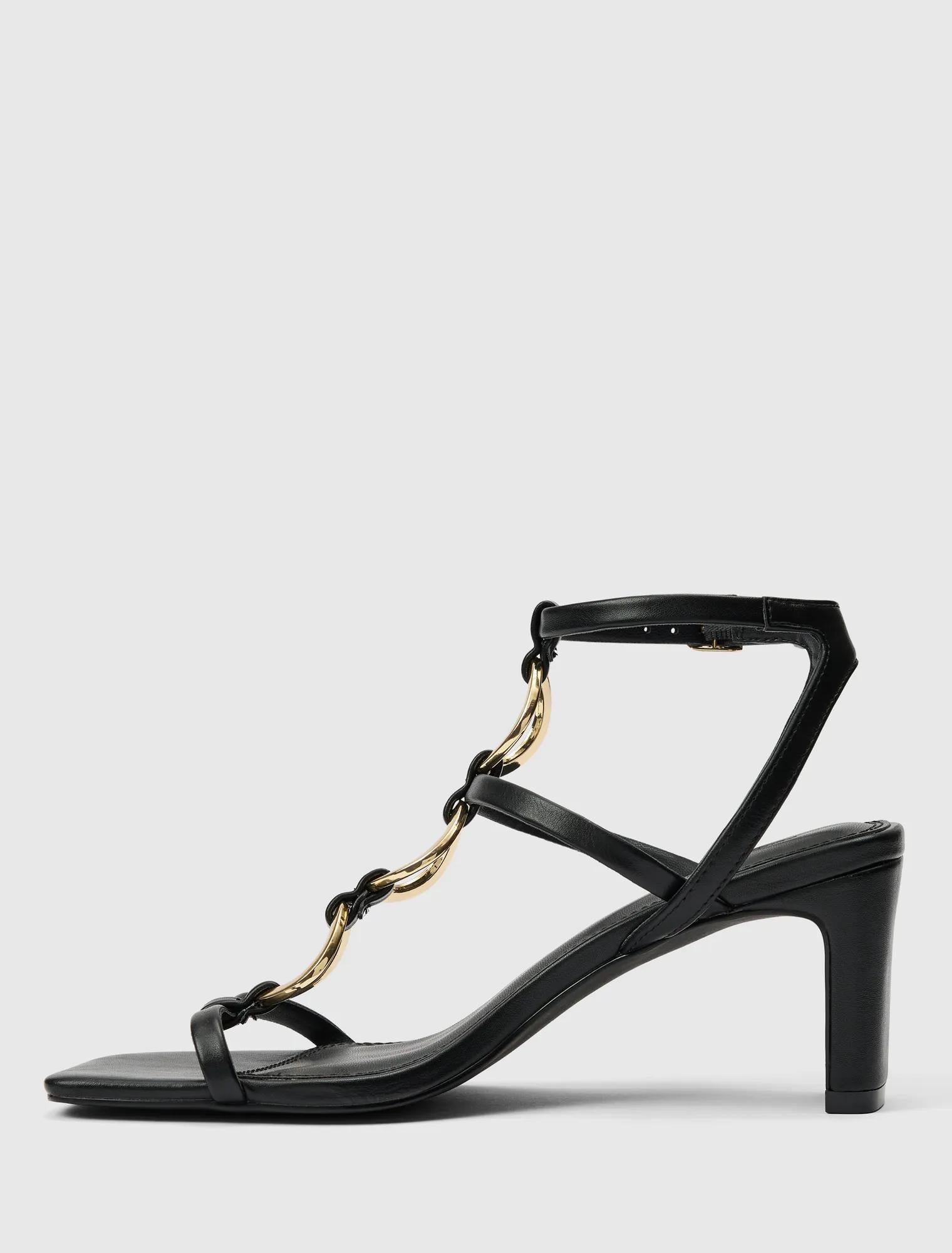 Gracie Ring Detail T Bar Strappy Sandals Black_mannequin