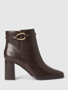 Rosanna Hardware Trim Heeled Ankle Boot Chocolate Brown_mannequin