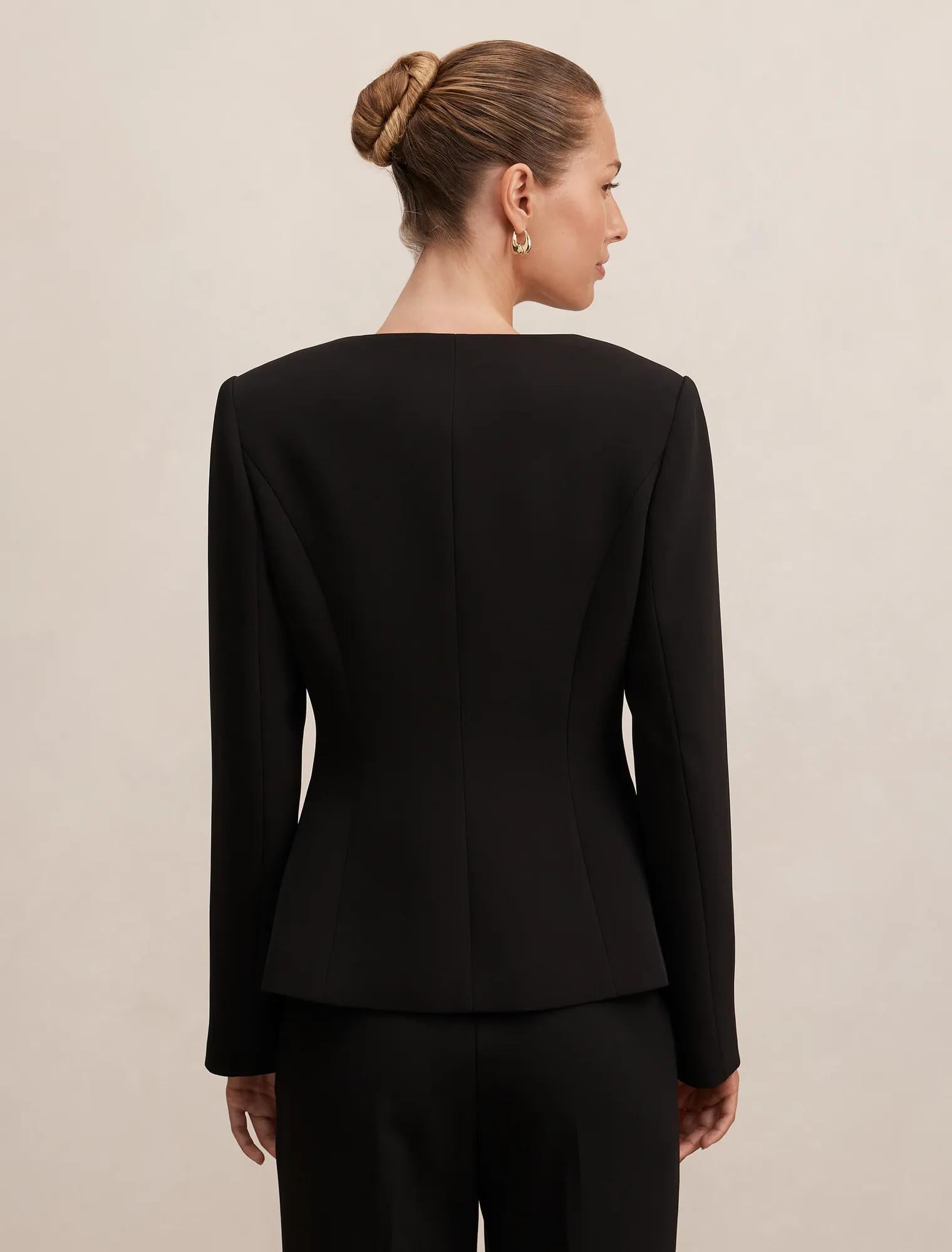 Sloane Collarless Blazer Black