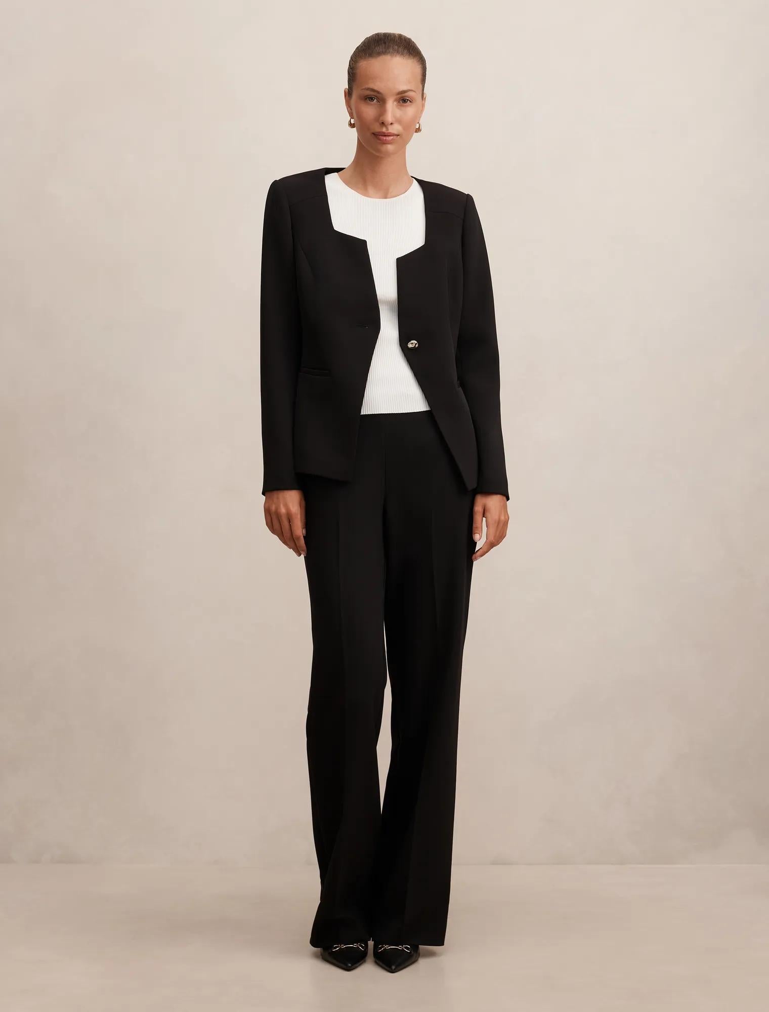 Sloane Collarless Blazer Black