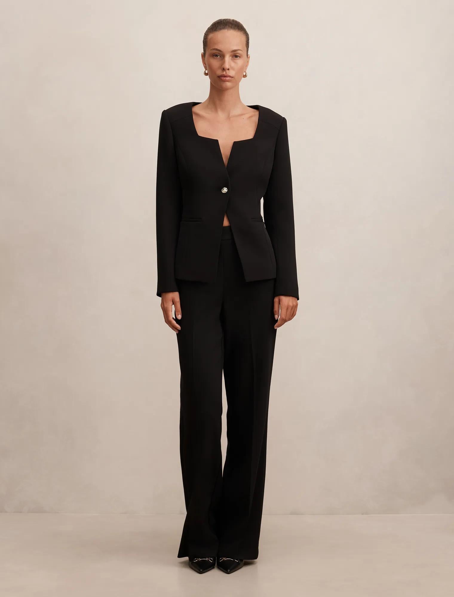 Sloane Collarless Blazer Black