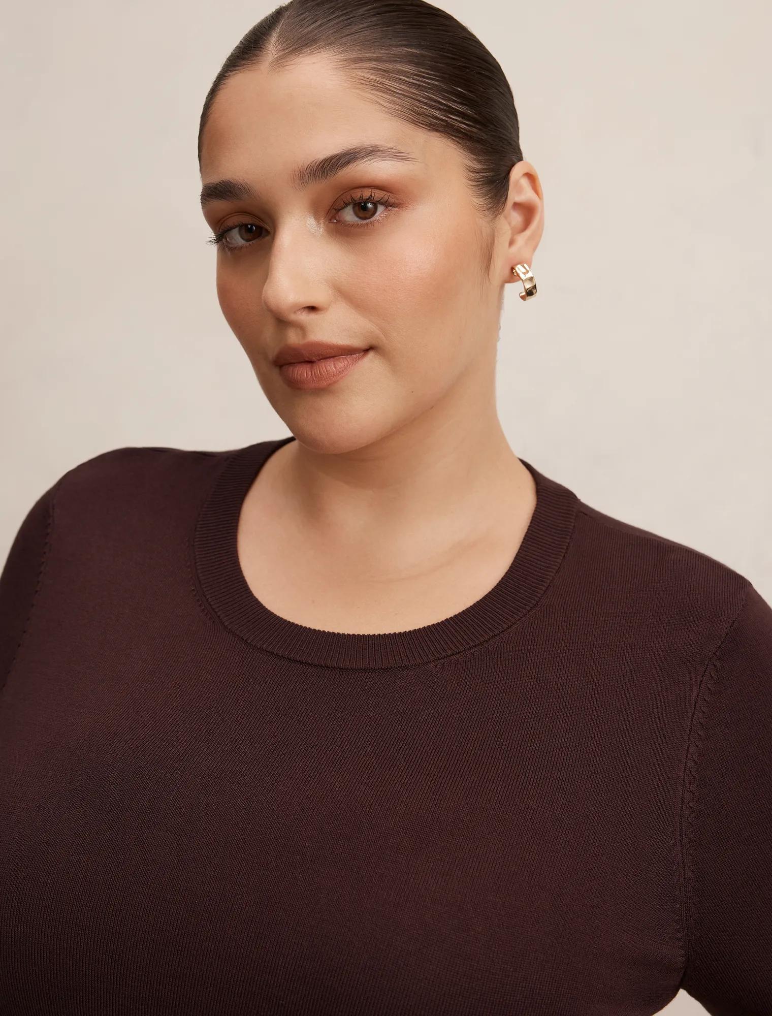 Maisie Curve Short Sleeve Tee Chocolate