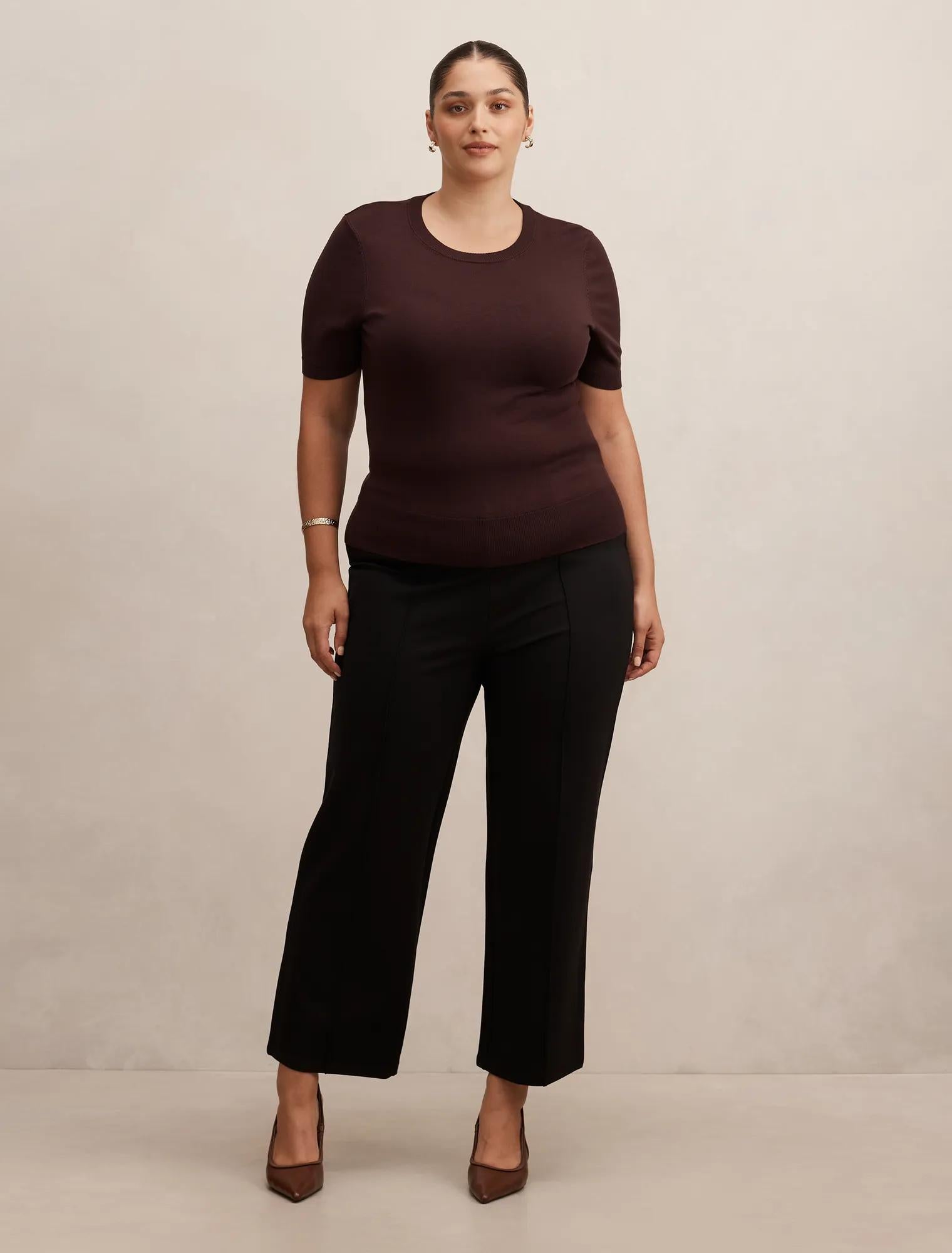 Maisie Curve Short Sleeve Tee Chocolate