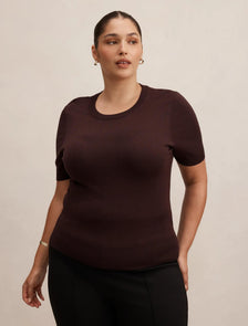 Maisie Curve Short Sleeve Tee Chocolate