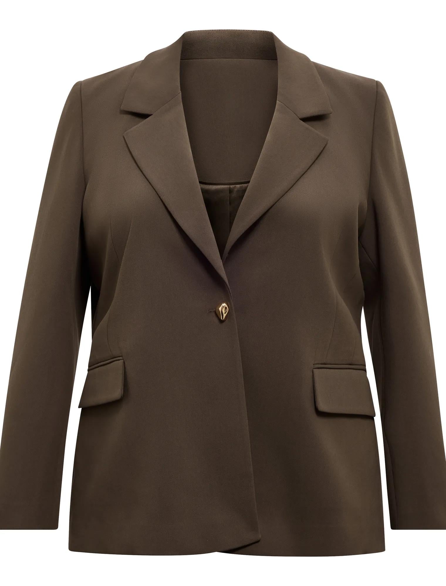 Victoria Curve Single Breasted Blazer Olive Suit_mannequin