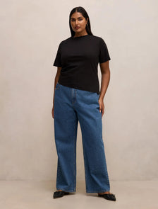 Saskia Curve Boxy Tee Black
