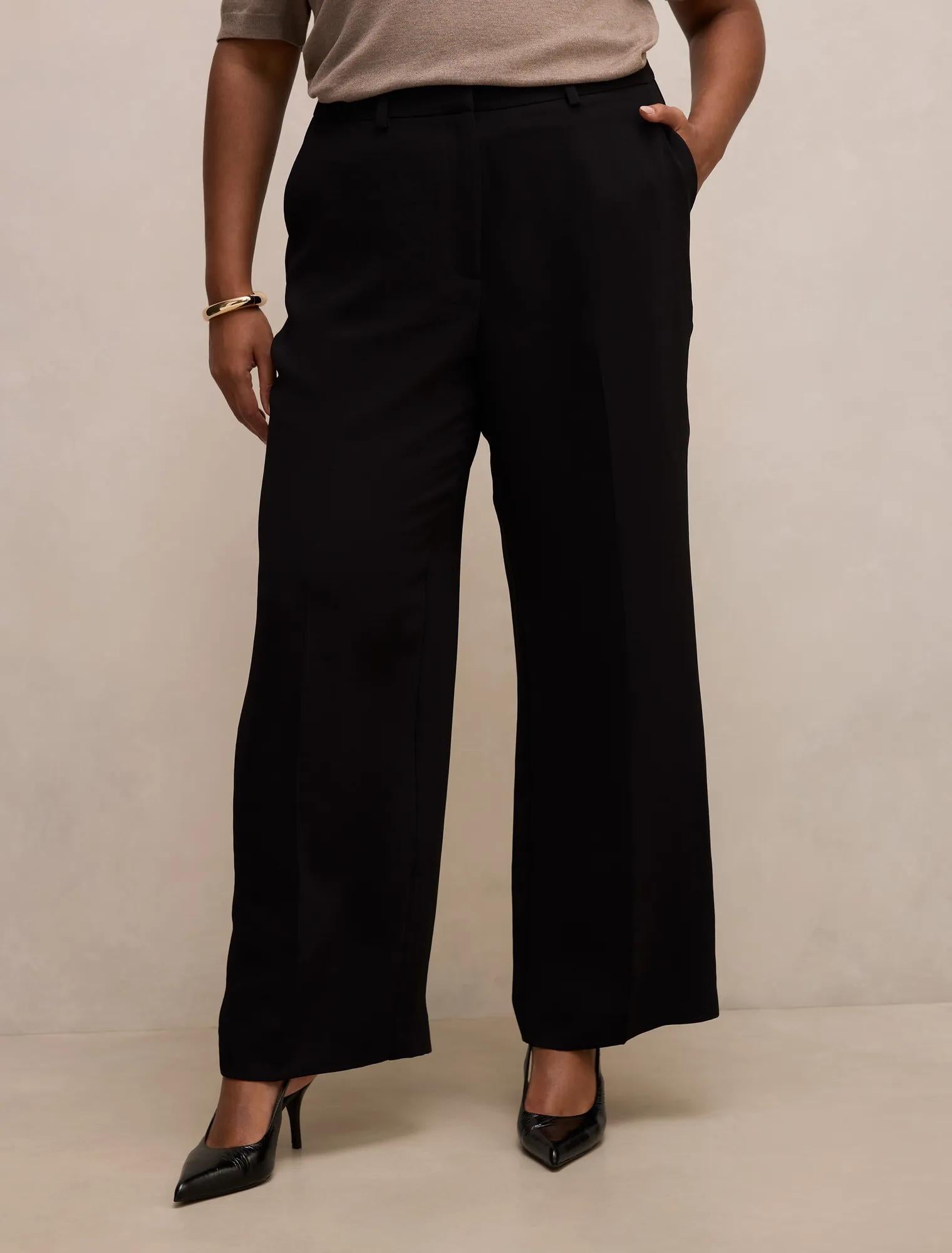 Dani Curve Tailored Straight Pants Black