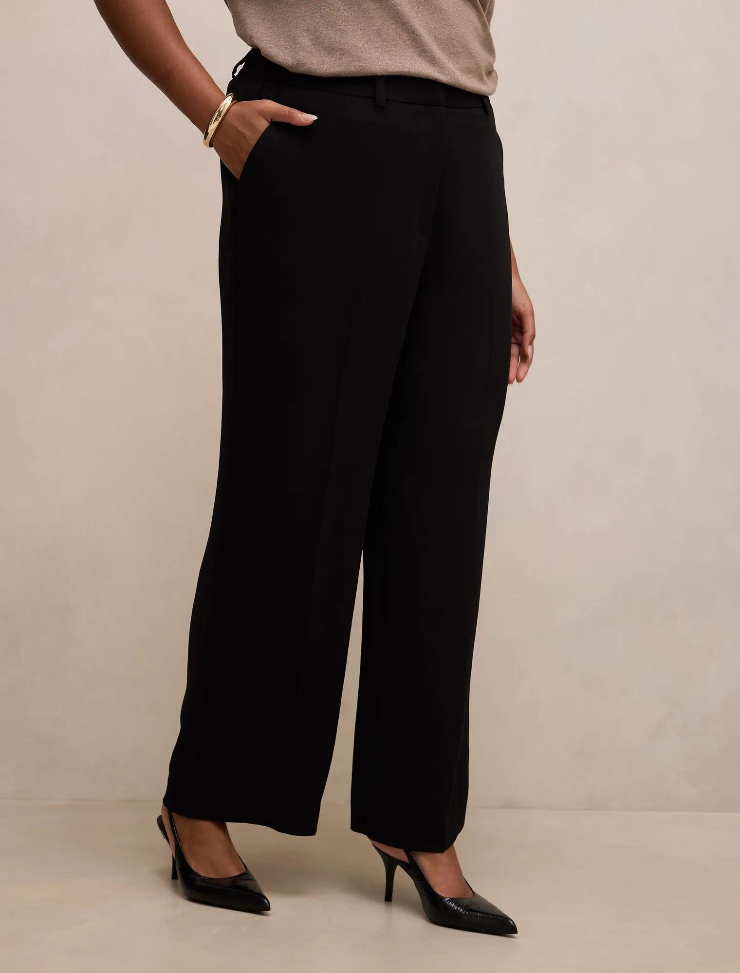 Dani Curve Tailored Straight Pants Black
