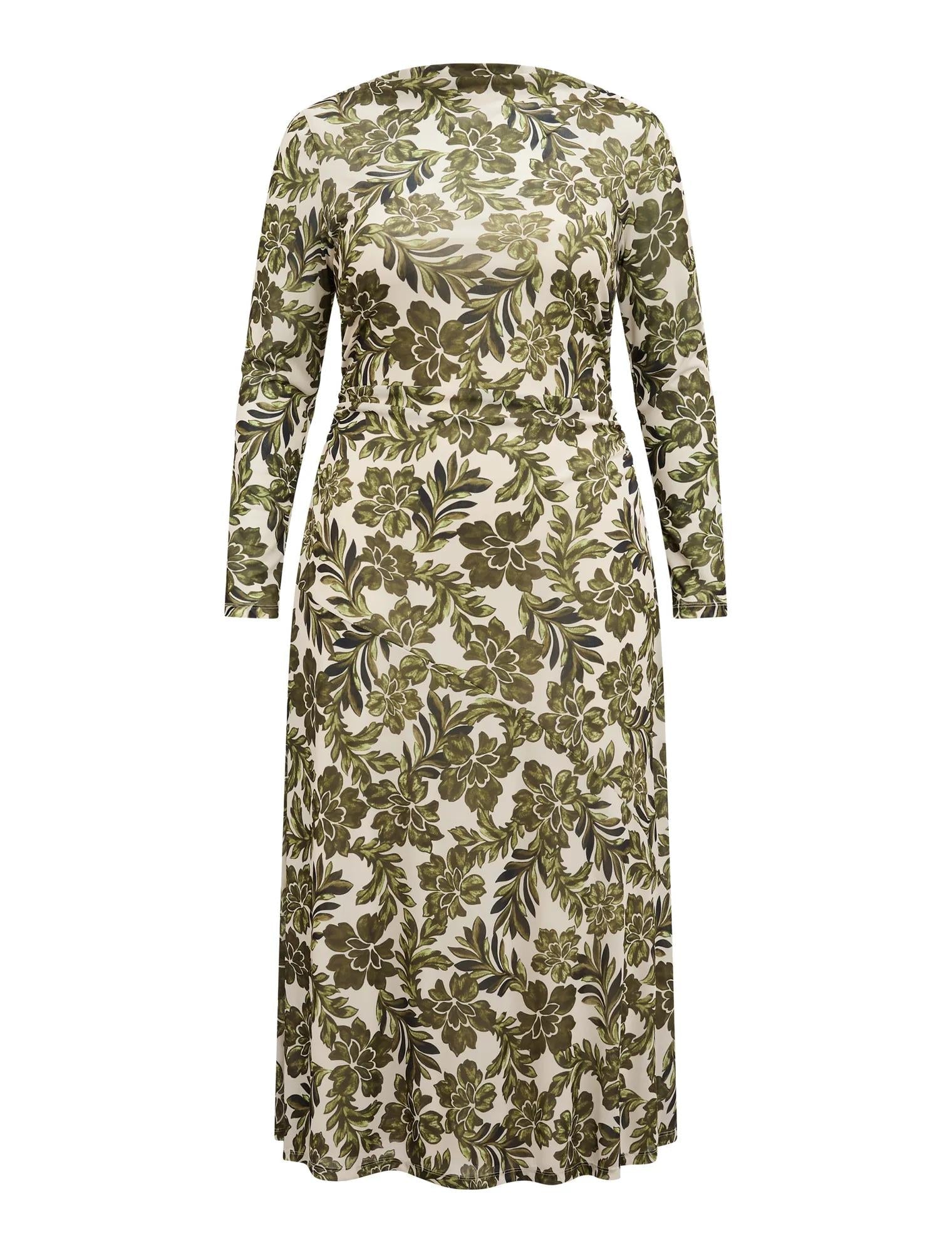 Georgia Curve Long Sleeve Mesh Midi Dark Rei Floral