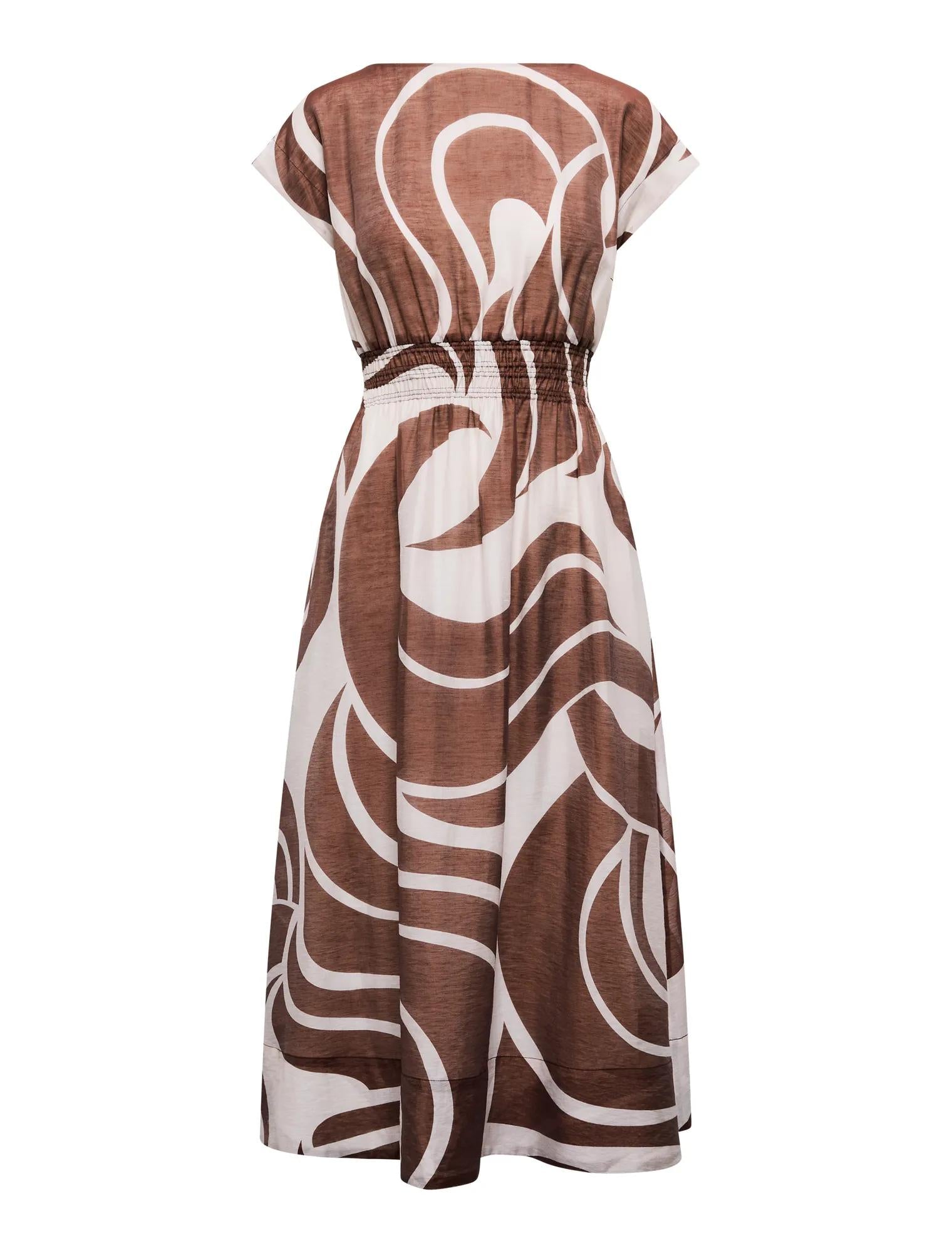 Callie Petite Ruched Midi Dress Morley Abstract