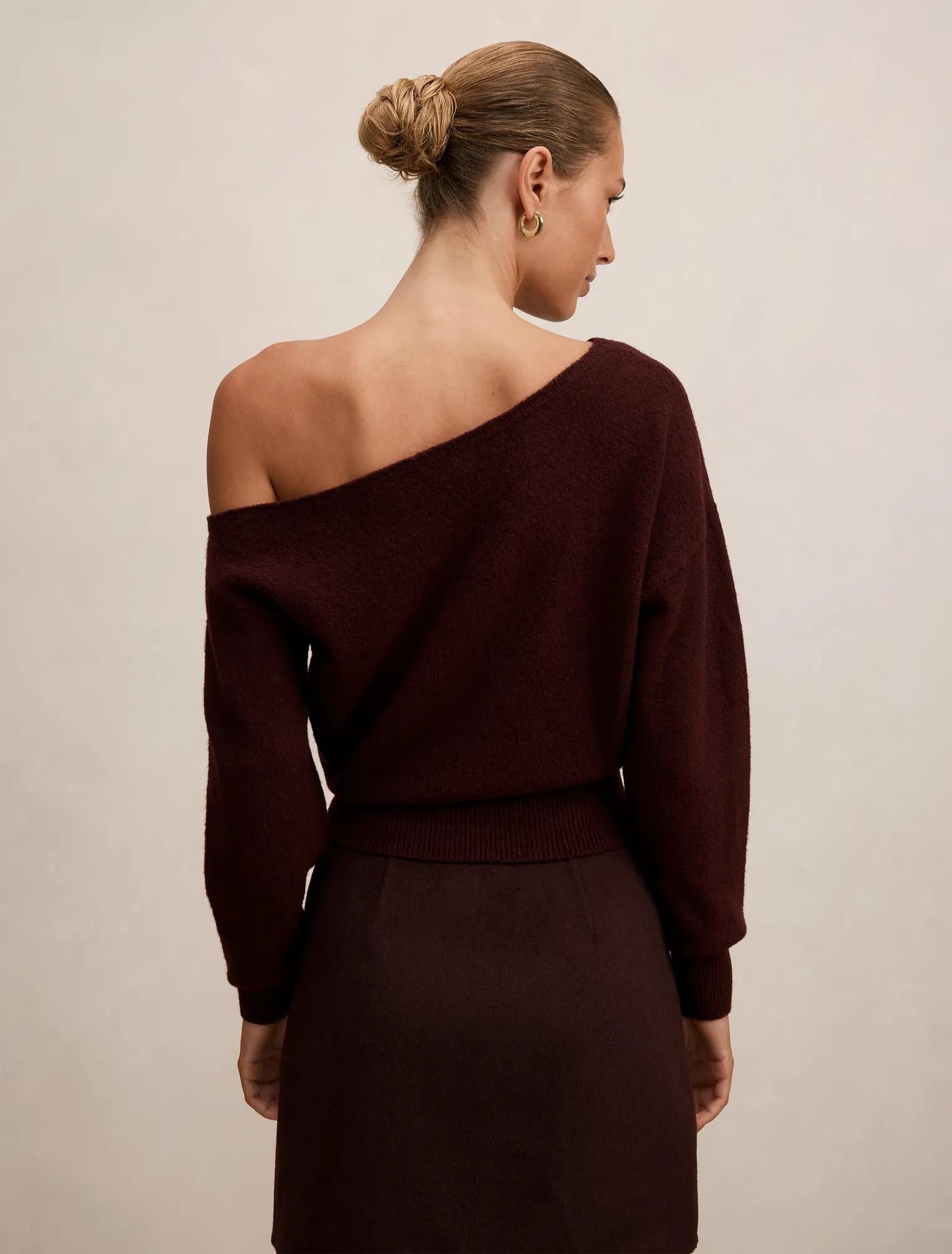 Emerson Asymmetric Sweater Midnight Plum