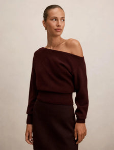 Emerson Asymmetric Sweater Midnight Plum