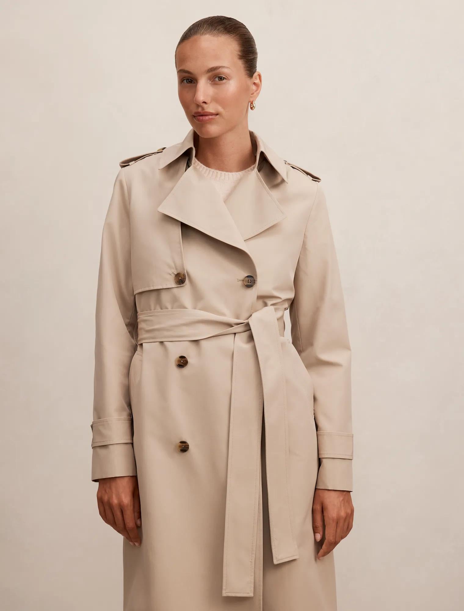 Ricky Structured Trench Coat Neutral