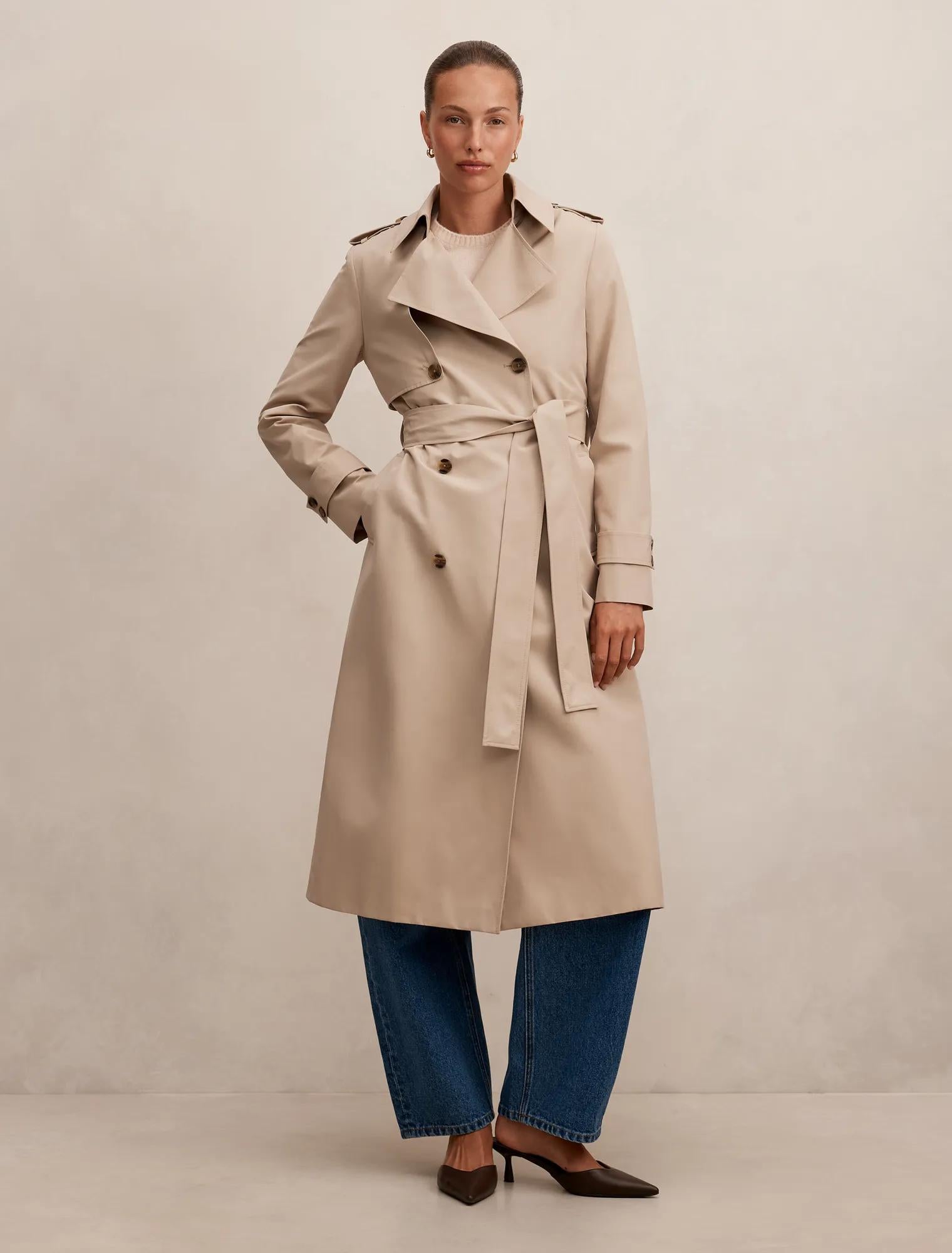 Ricky Structured Trench Coat Neutral