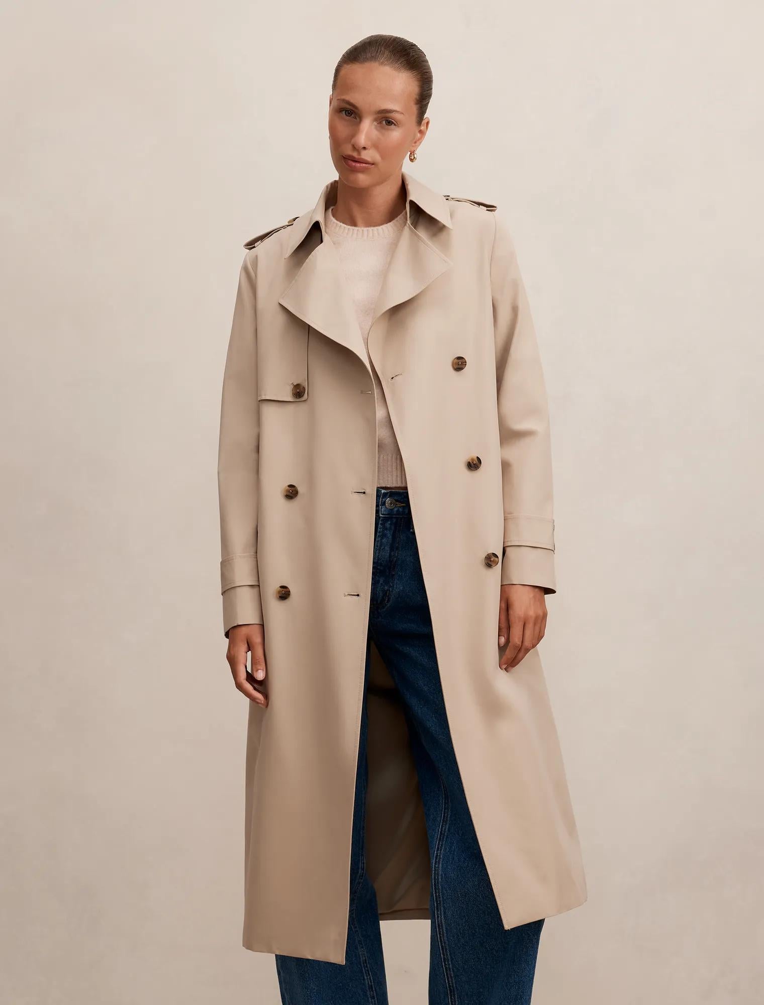 Ricky Structured Trench Coat Neutral