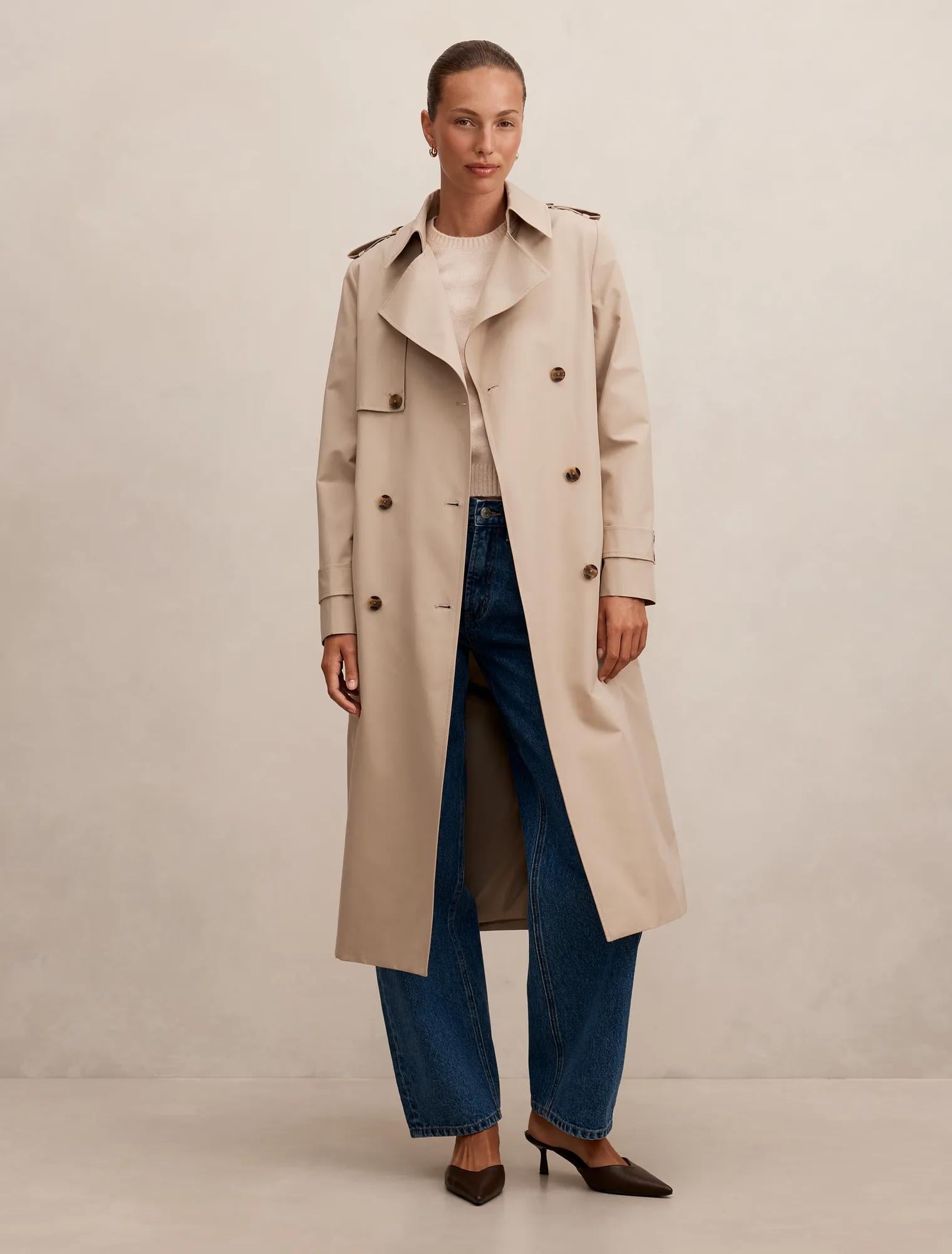 Ricky Structured Trench Coat Neutral