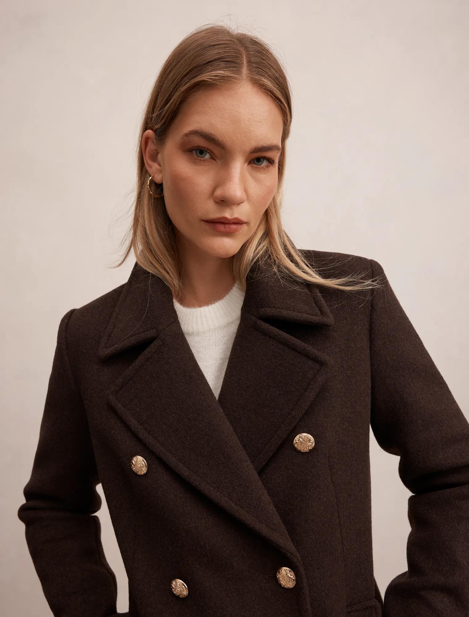 Catherine Military Coat Dark Chocolate