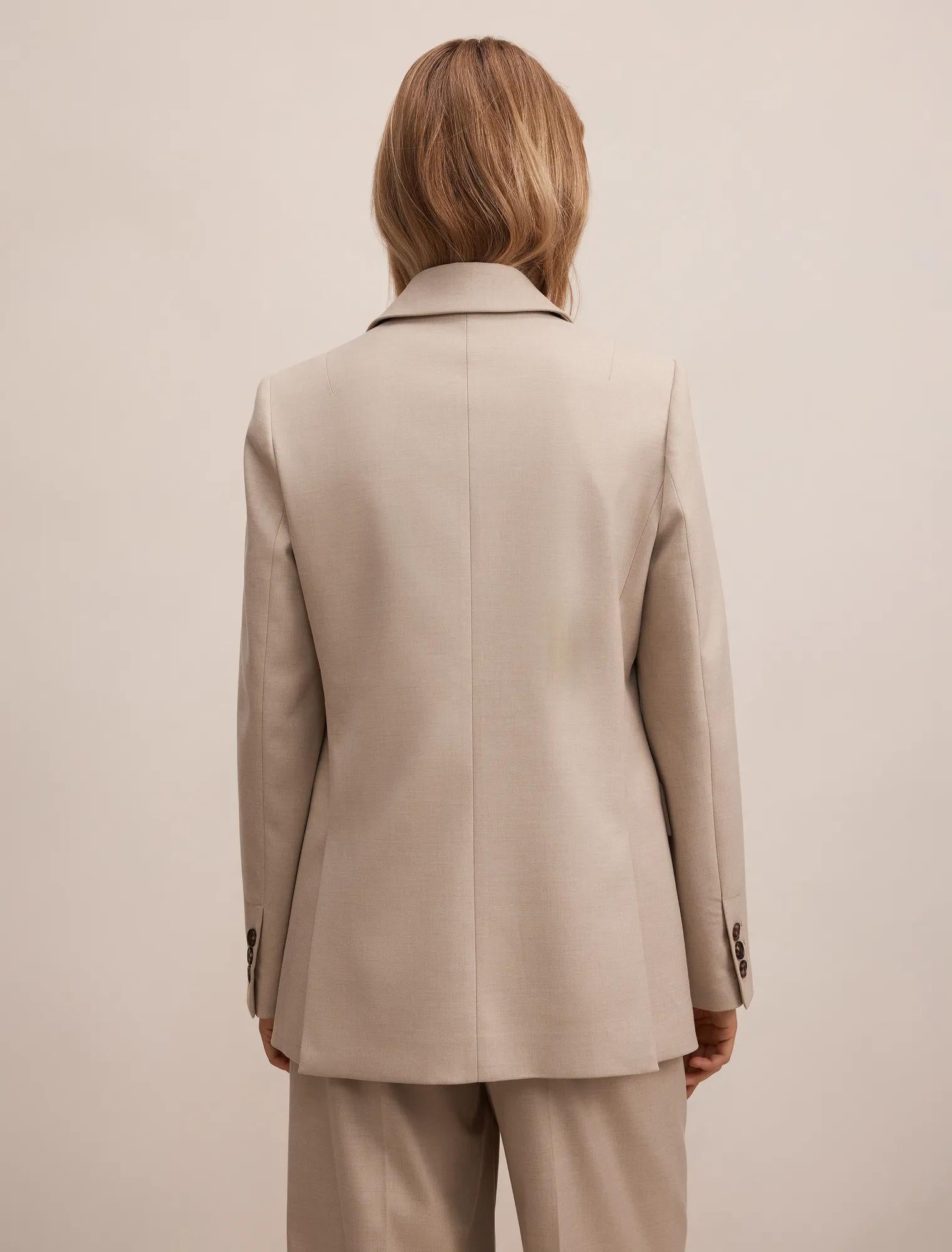 Rachel Relaxed Twill Blazer Neutral Suit