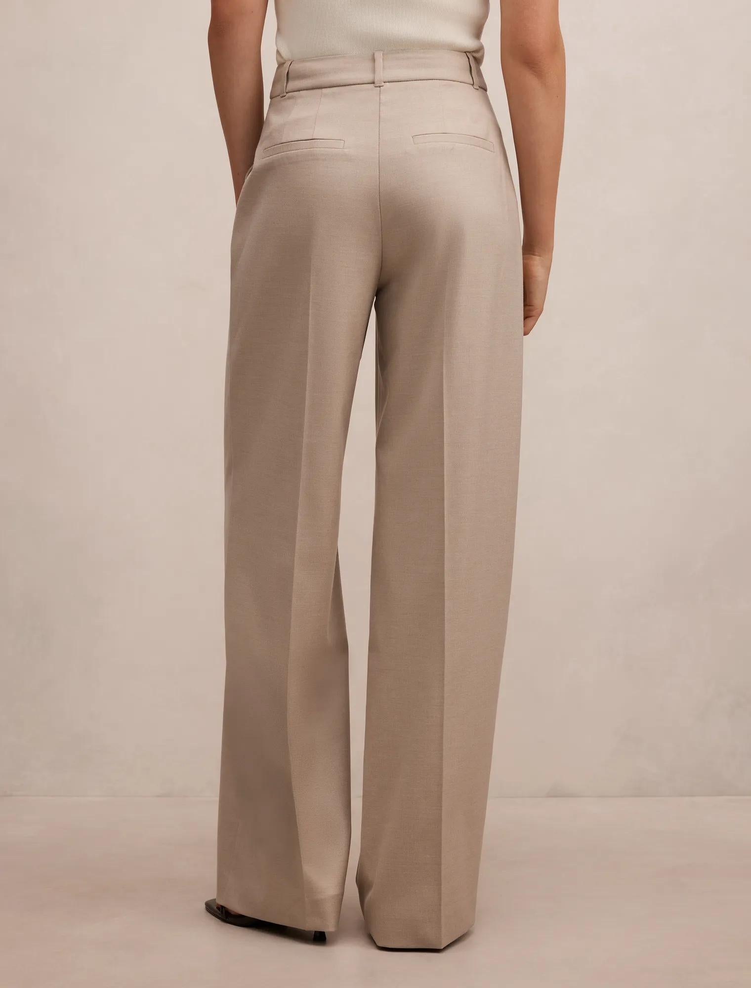 Rachel Relaxed Wide Leg Pants Neutral Suit