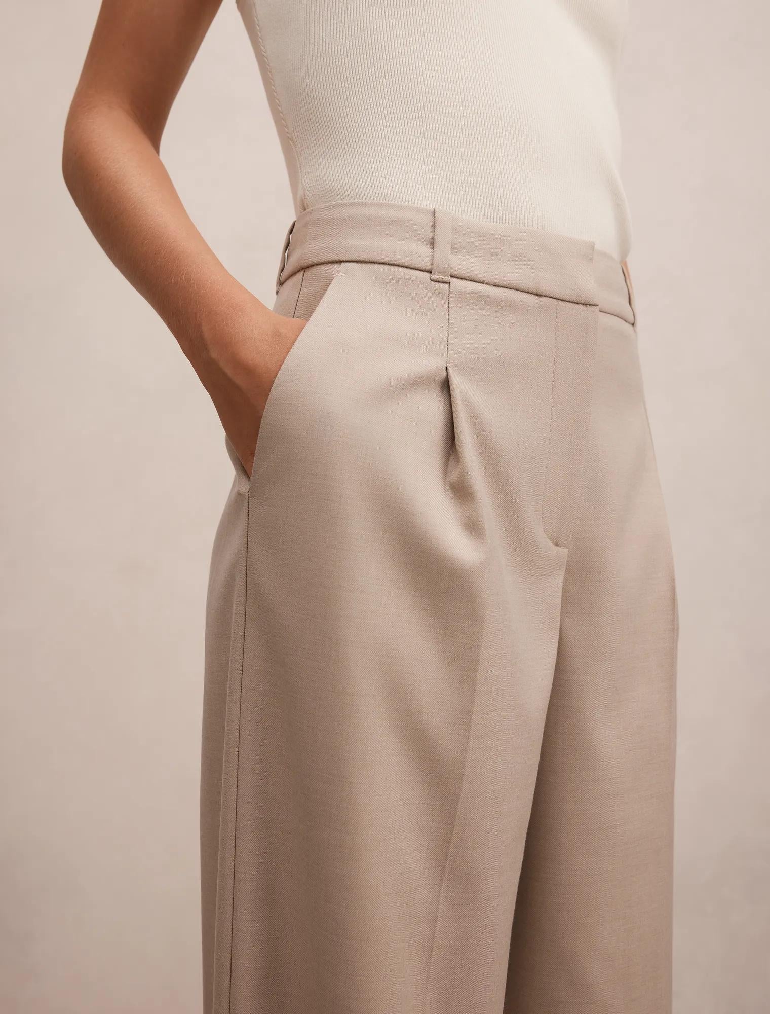 Rachel Relaxed Wide Leg Pants Neutral Suit