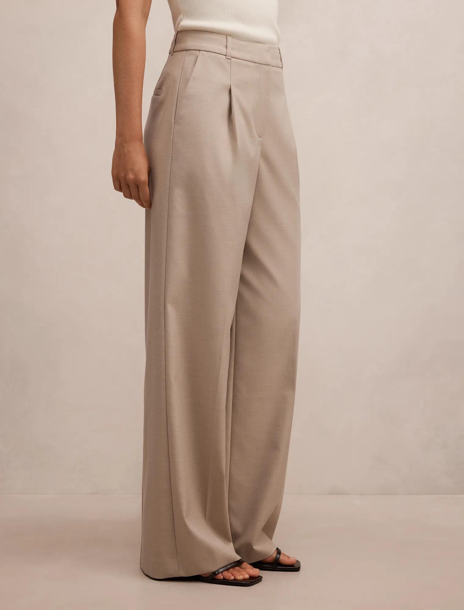 Rachel Relaxed Wide Leg Pants Neutral Suit