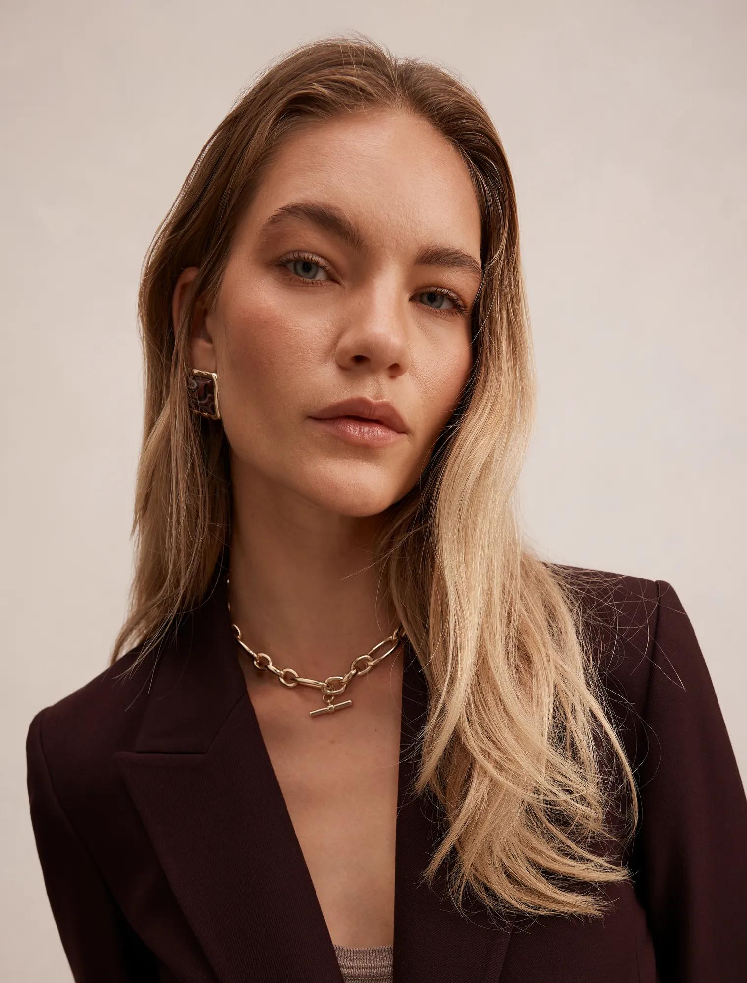 Wynn Waisted Suit Blazer Deep Aubergine Suit
