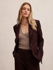 Wynn Waisted Suit Blazer Deep Aubergine Suit