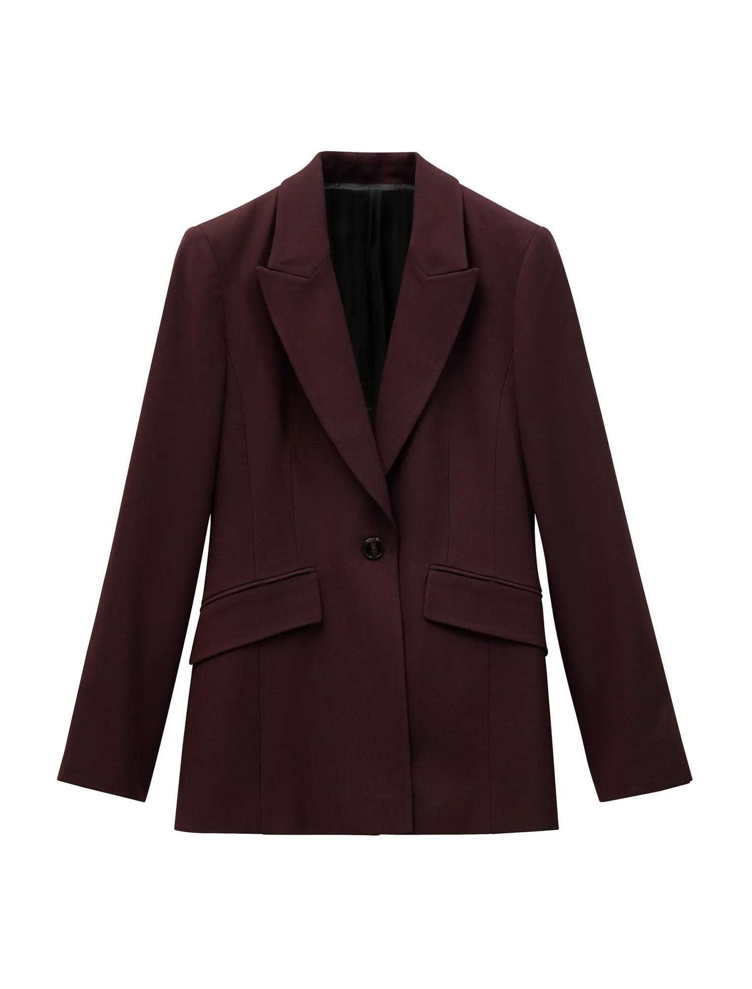 Wynn Waisted Suit Blazer Deep Aubergine Suit_mannequin