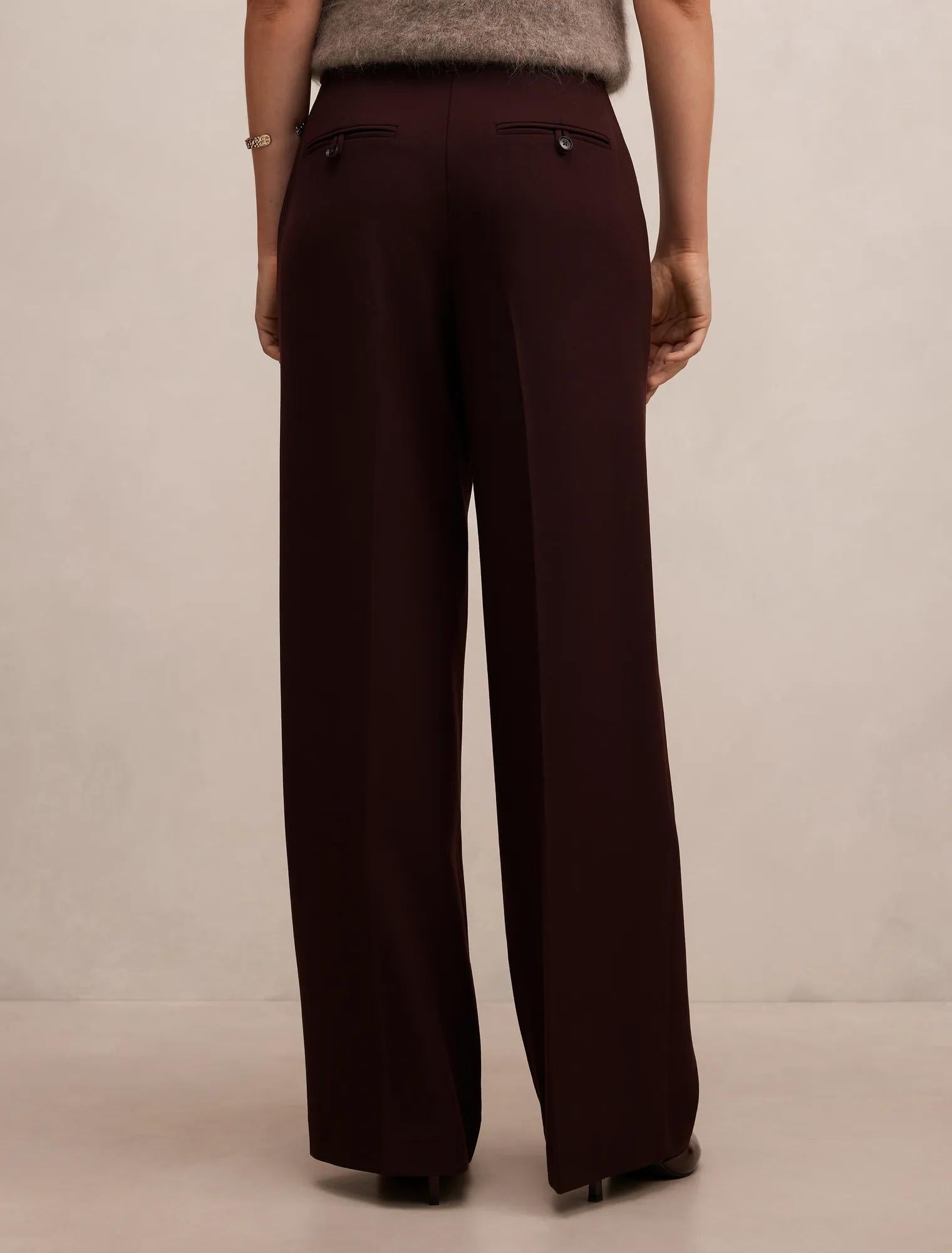 Wynn Slim Wide Leg Suit Pants Deep Aubergine Suit