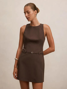 Essie Pinstripe Mini Dress Choc Pinstripe
