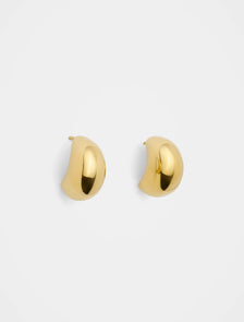 Dominique Waterproof Small Dome Earrings Gold Plated_mannequin