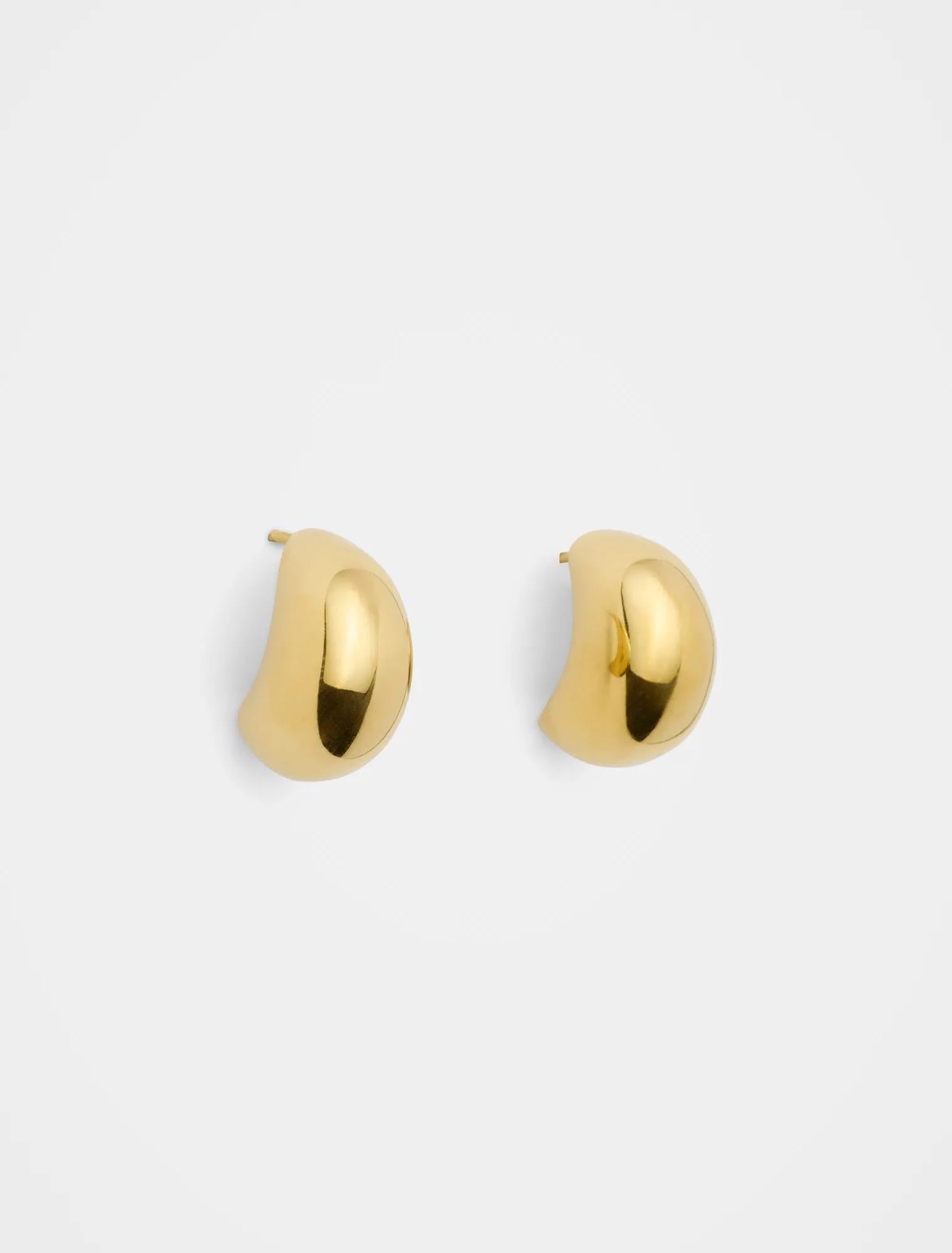 Dominique Waterproof Small Dome Earrings Gold Plated