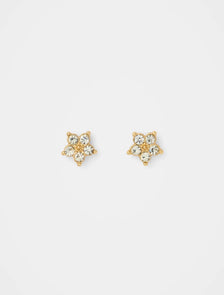 Posie Pretty Flower Stud Earrings Gold/Crystal_mannequin