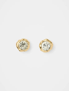 Sophie Organic Stone Stud Earrings Gold/Crystal_mannequin