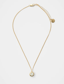 Sophie Organic Stone Pendant Necklace Gold/Crystal_mannequin