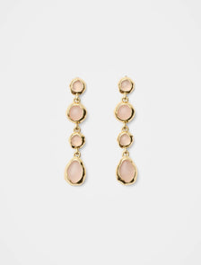 Simone Stone Drop Earrings Gold/Rose
