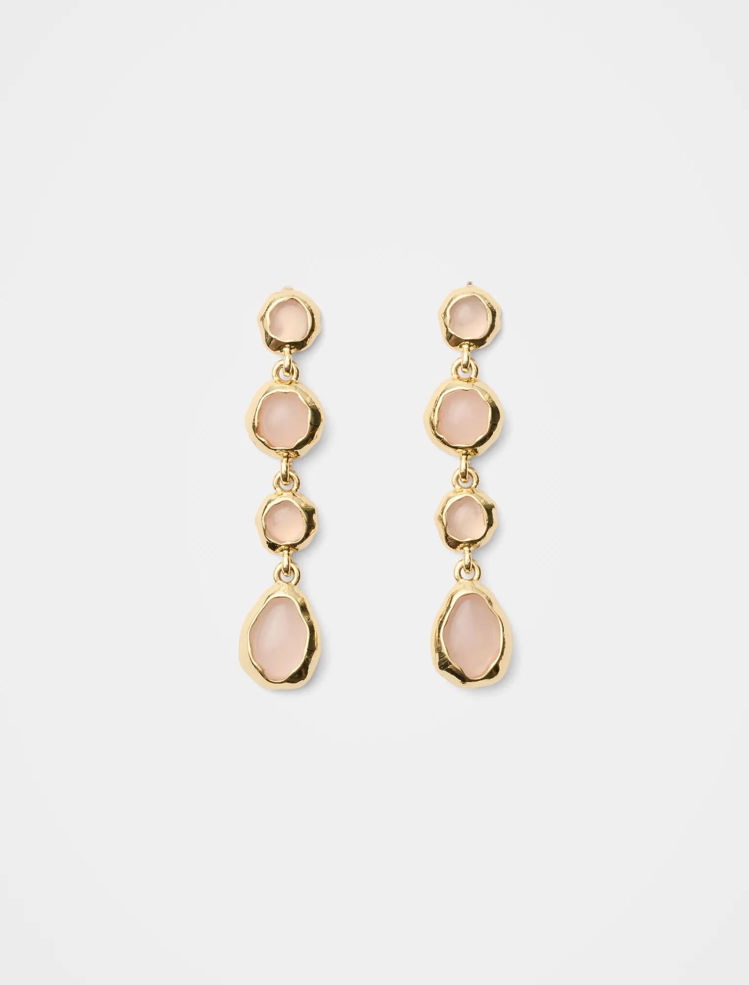 Simone Stone Drop Earrings Gold/Rose