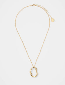Octovia Organic Loop Pendant Necklace Gold_mannequin