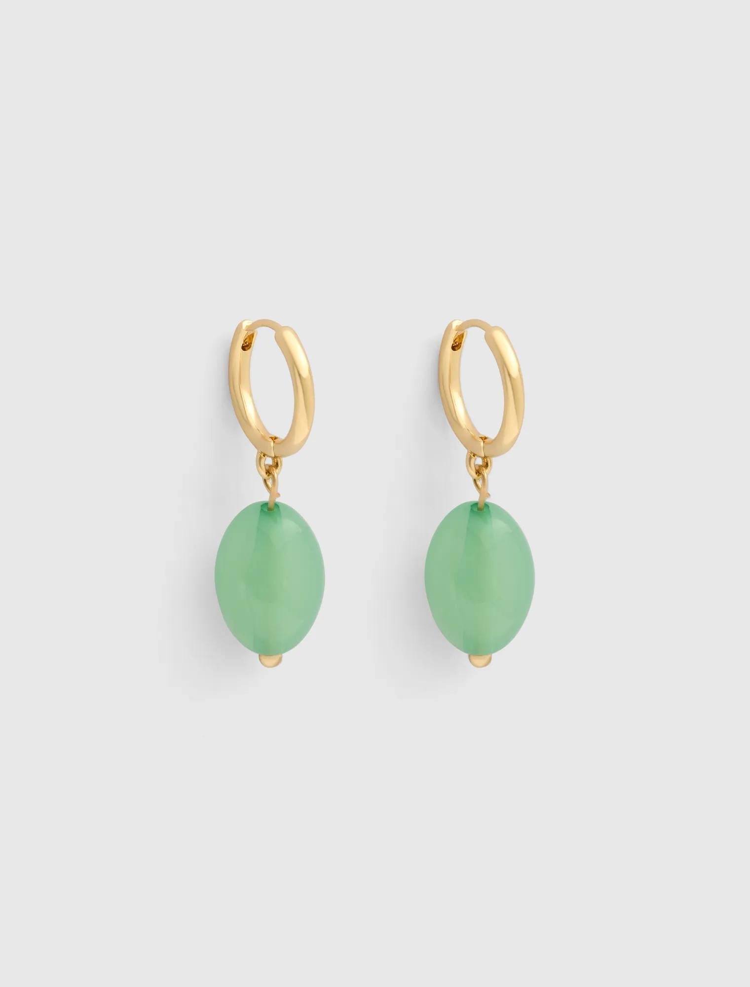 Seraphina Stone Earrings Gold/Green_mannequin