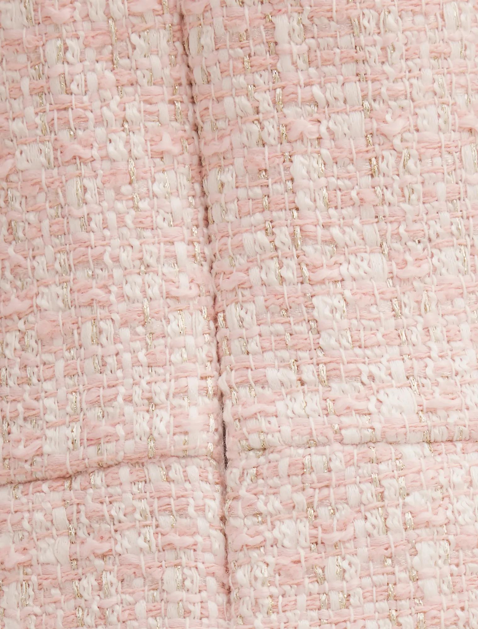 Audrey Girls Tweed Shift Dress Pink/Gold Set