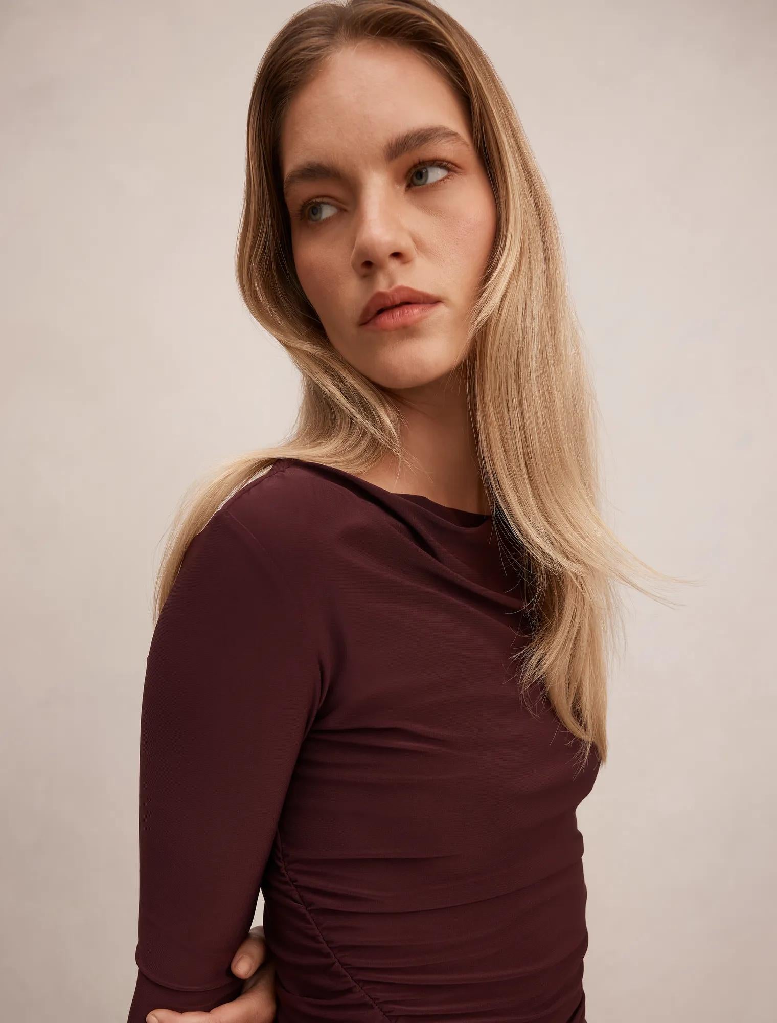 Lexi Tie Long Sleeve Top Midnight Plum