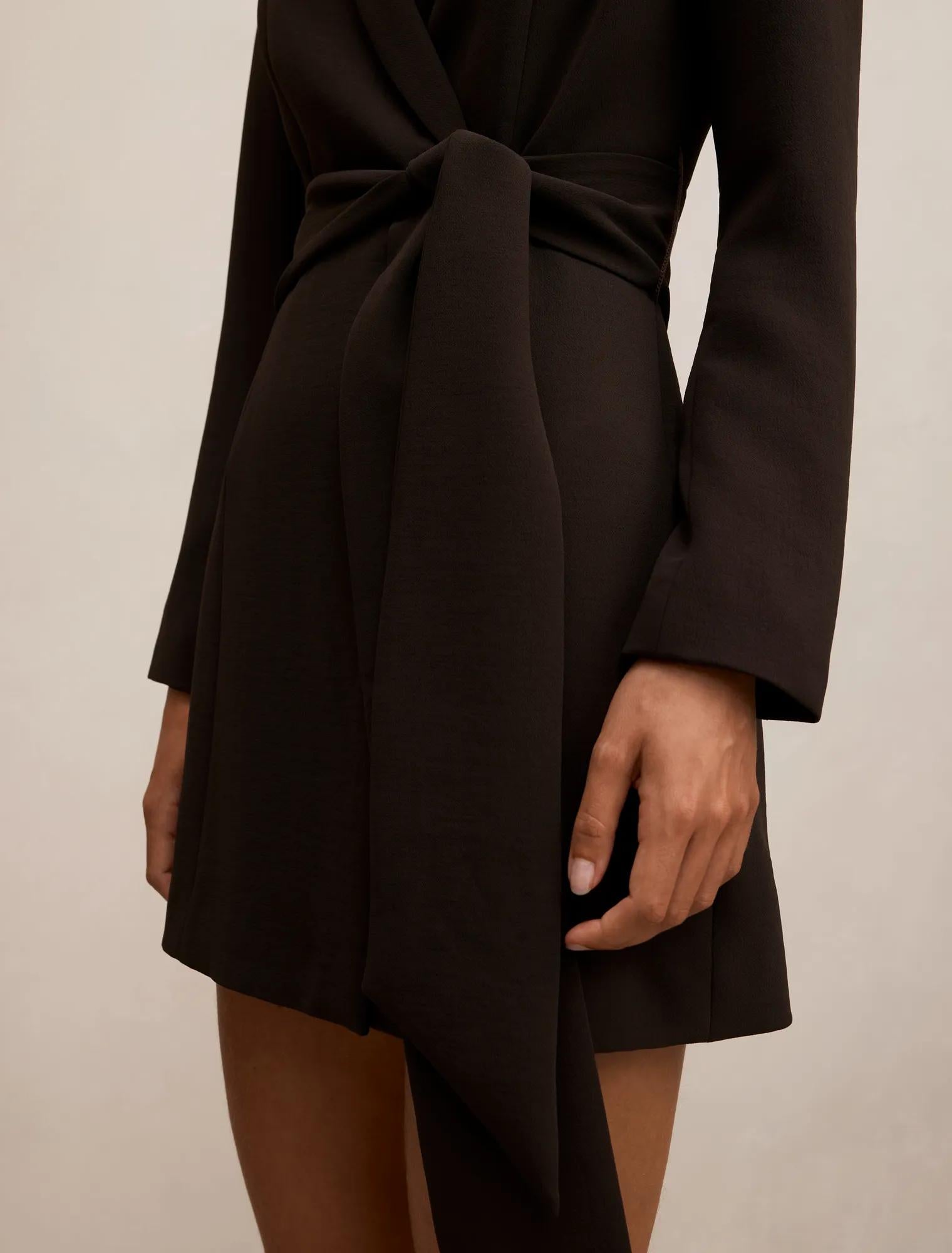 Izzy Belted Blazer Mini Dress Dark Chocolate