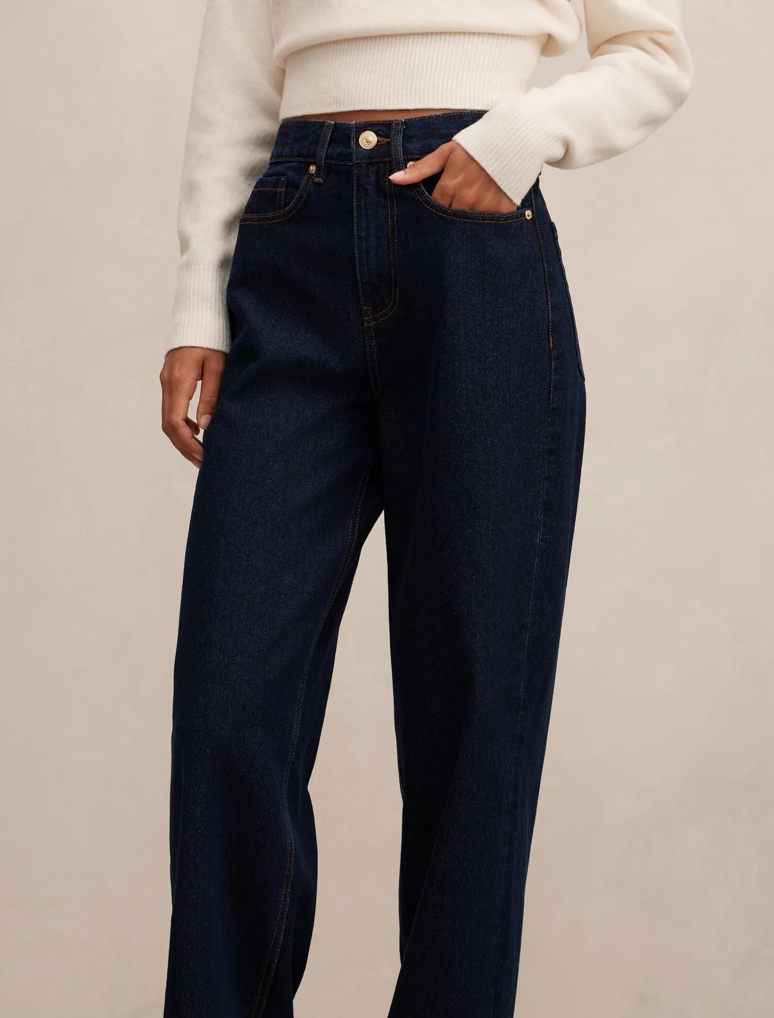 Gia High Rise Wide Leg Jeans Dark Wash