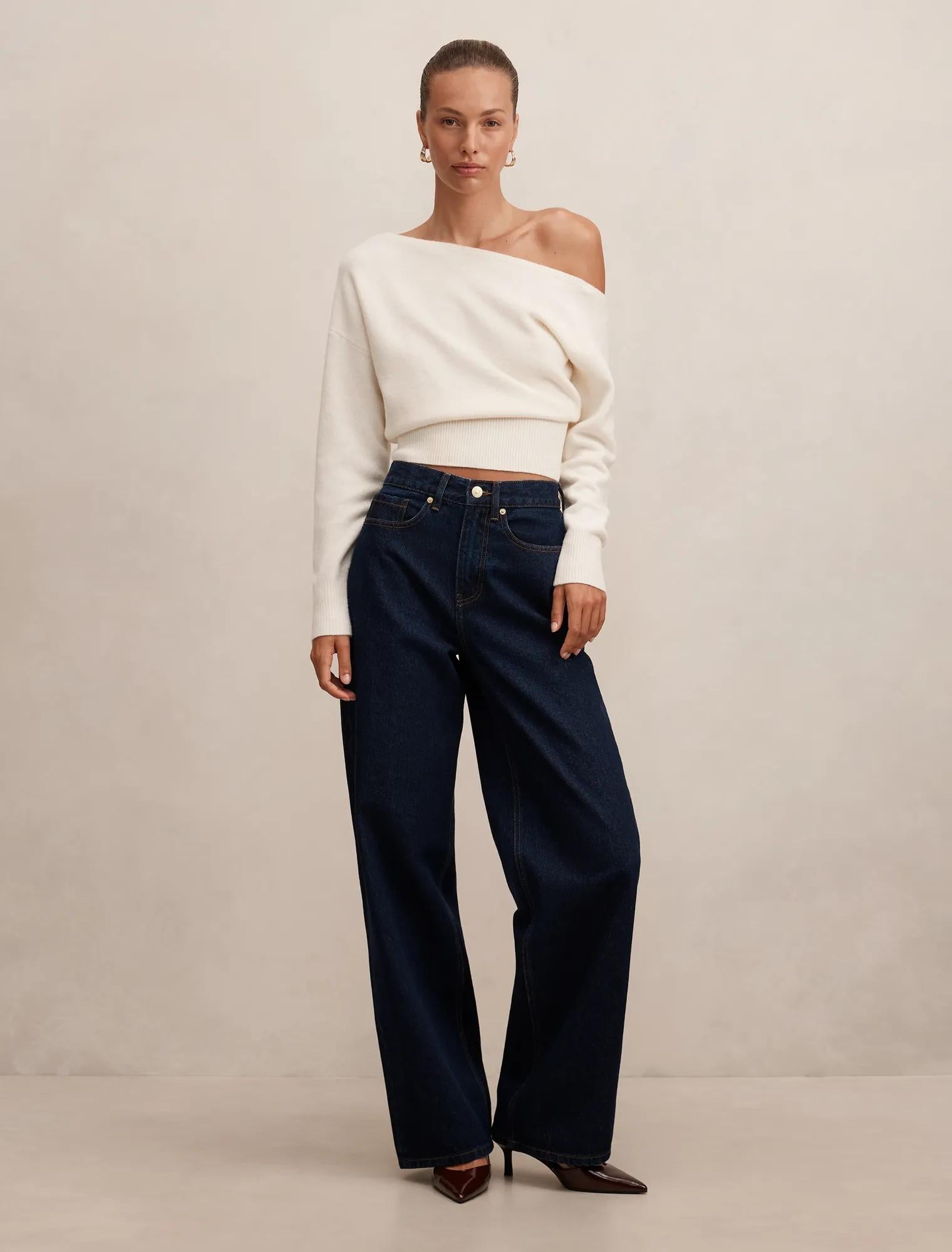 Gia High Rise Wide Leg Jeans Dark Wash