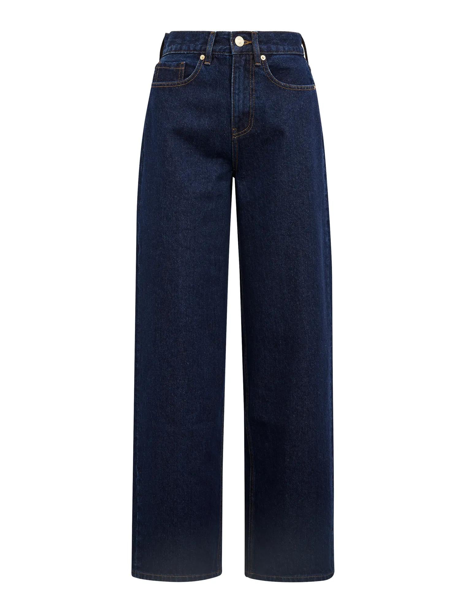 Gia High Rise Wide Leg Jeans Dark Wash_mannequin