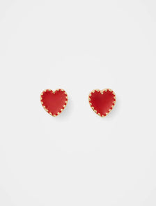 Harlie Heart Earring Red_mannequin