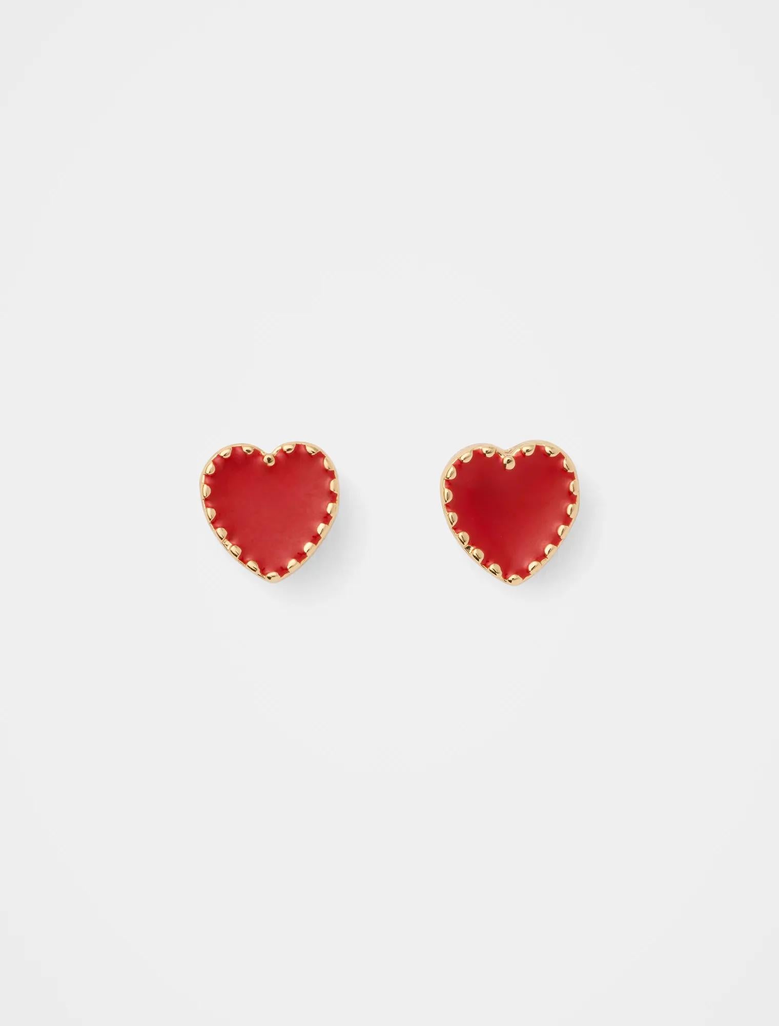 Harlie Heart Earring Red_mannequin