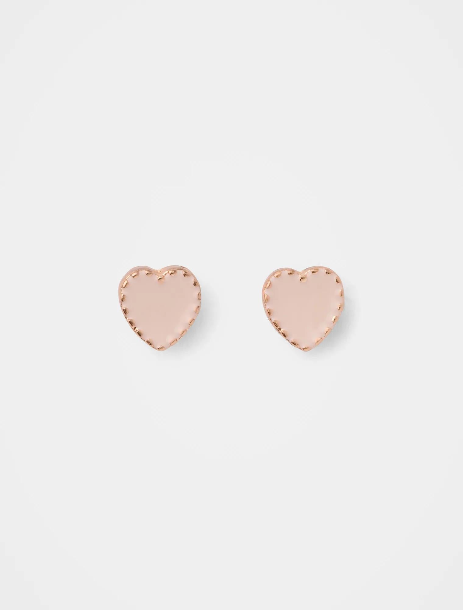 Harlie Heart Earrings Pink_mannequin