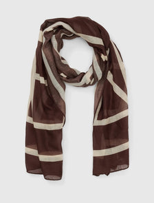 Immy Geo Print Scarf Chocolate/Cream_mannequin